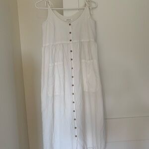 Emerson Fry - Livia Button Dress - Salt Linen, size xsmall